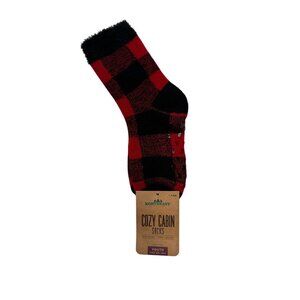 NWT Youth Northeast Outfitters Cozy Cabin Socks Red/Black Plaid